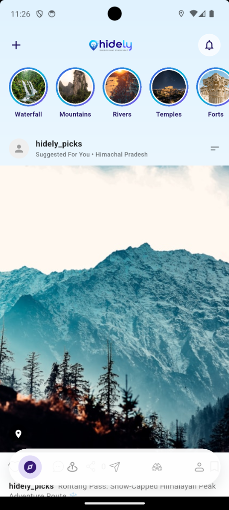 Hidely App Screen